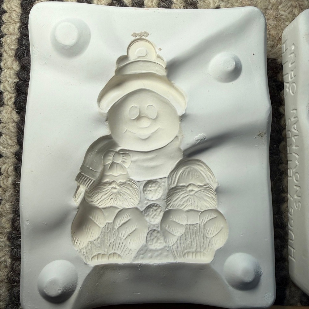 Vtg Donas Ceramic Mold Lot Snowman Birds Cherub Ornament Plaster Slip Cast Craft - Picture 6 of 15